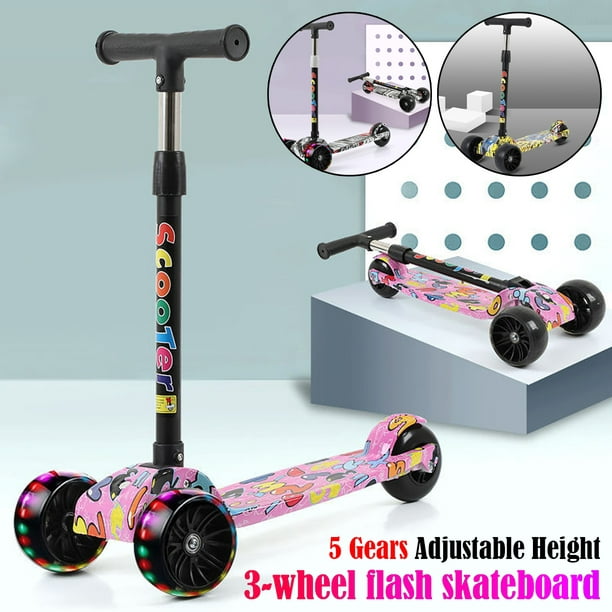Kids Kick Scooter 3-Wheel Foldable Adjustable Flashing Wheels Gift for KIDS NEW